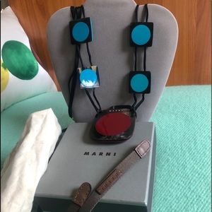 Marni Horn Lucite Oversized Statement Necklace